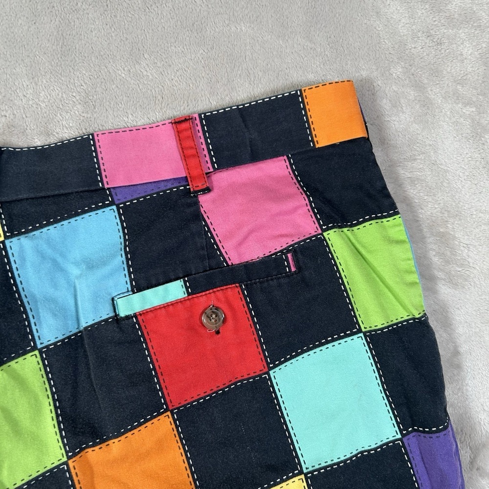 Loudmouth Golf Shorts Mens 40 Colorblock Plaid HollyWoody Squares Preppy Stretch - Picture 7 of 14